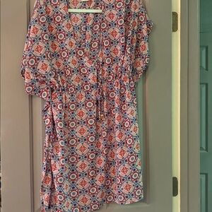 Merona Blue and Red Geometric Dress